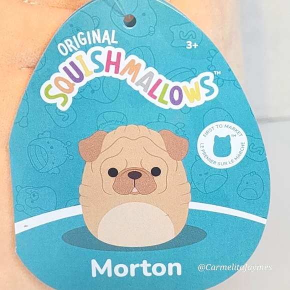MORTON 🐶 FTM Tan Shar-pei Dog Original Squishmallow ☆》NWT《☆ - Picture 2 of 8